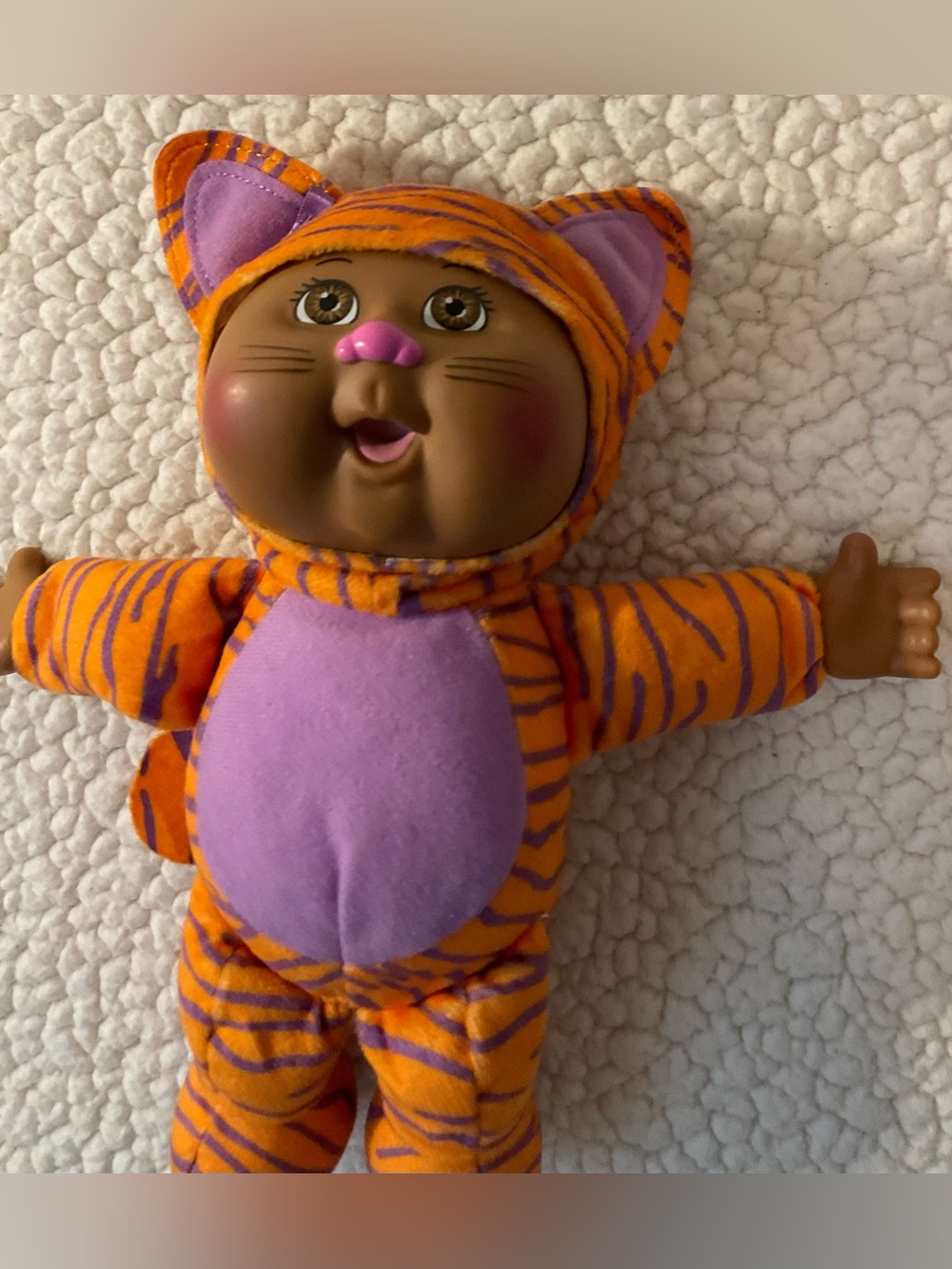 Cabbage Patch Orange & Purple Striped Cat Plush Doll